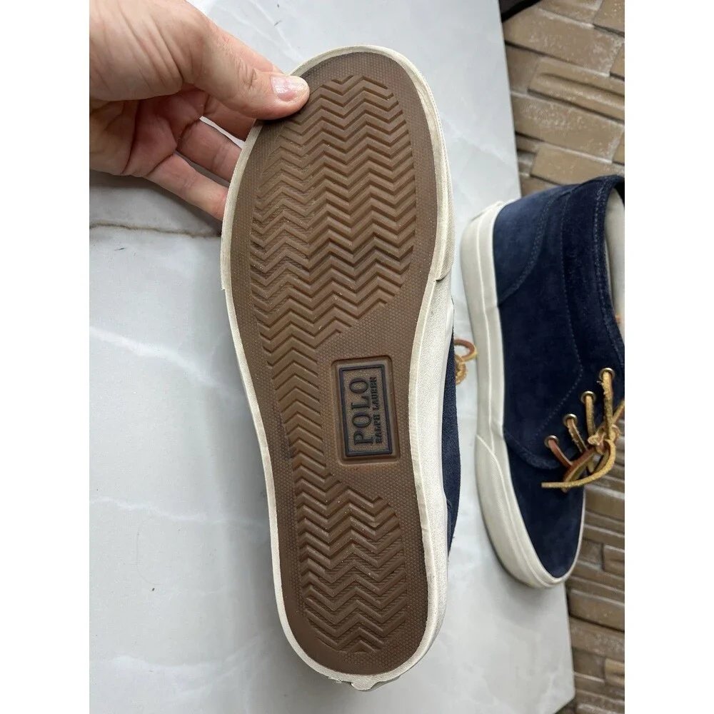 Polo Ralph Lauren Keaton Chukka Sneakers Hi Top Navy Men Sz 8.5 Suede Leather